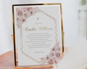 Baptism prayer sign template, baptism gift for girl printable, baby dedication gift, christening prayer sign personalized, prayer for baby Il_170x135