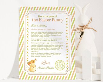 Editable official letter from the desk of the easter bunny, printable easter bunny letter to kids, easter bunny basket letter, easter 2023