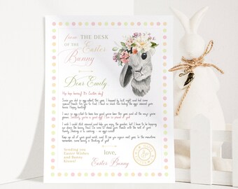 Editable official letter from the desk of the easter bunny, printable easter bunny letter to kids, easter bunny basket letter, easter 2023