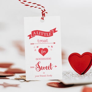 Editable happy valentine's day tag, valentine day treat tag printable, gift tags for valentine's day, little treat someone sweet tag