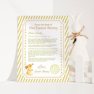 Editable official letter from the desk of the easter bunny, printable easter bunny letter to kids, easter bunny basket letter, easter 2023
