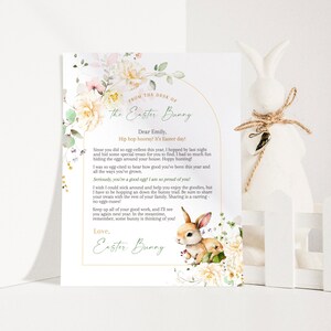 Printable official letter from the desk of the easter bunny, personalized easter bunny basket letter, editable easter bunny letter to kids