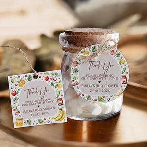 Farmers market baby shower thank you tag printable, country farm market baby shower favor tag, fruits and vegetables baby shower tag - C721