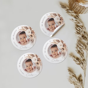 Mi bautizo spanish sticker, boy baptism sticker for favors, gracias tags bautizo, baptism tag in spanish, etiquetas para bautizo - C164