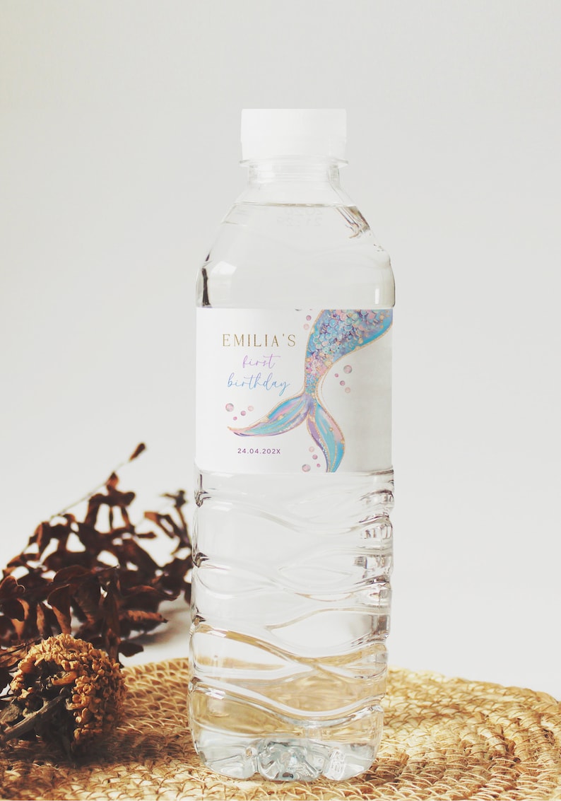 a bottle of water sitting on top of a table