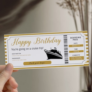 Cruise ticket template boarding pass gift voucher, surprise trip ticket, travel ticket printable, editable cruise ticket gift, cruise card