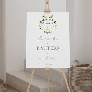Mi bautizo welcome sign editable, cartel bienvenida bautizo niño para imprimir, spanish baptism welcome, cartel de bienvenida bautizo - C200