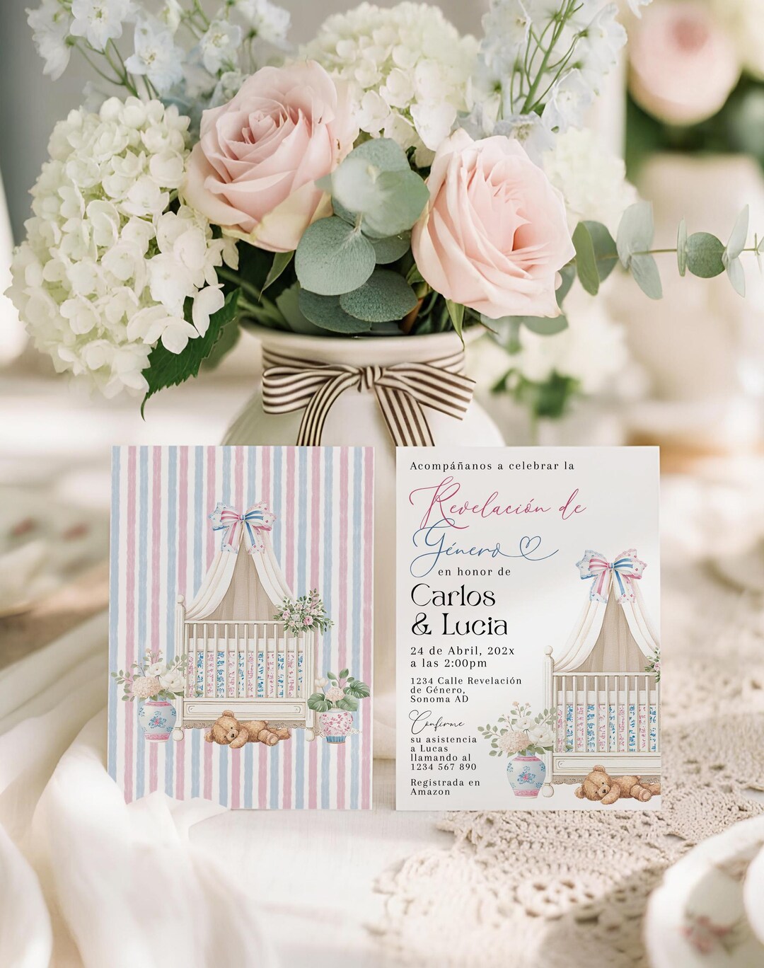 Chinoiserie Revelación De Género Invitación, Toile Spanish Gender ...