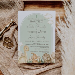 Bohemian baptism birthday invitations, bautizo invitations spanish, mi bautizo invitation, invitación bautizo, baptism invitation in spanish