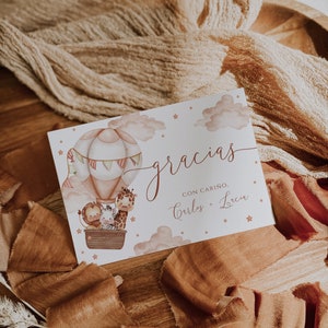 Bohemian spanish gracias card printable, gender neutral spanish thank you card decor, bohemian thank you cards in spanish template - C255
