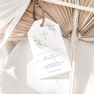 Mi bautizo thank you tags spanish, gracias tags bautizo en espanol gift tag, girl baptism favor tag in spanish, etiquetas para bautizo -C182