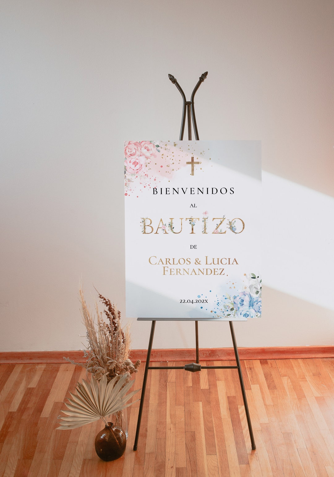 Mi Bautizo Welcome Sign Editable, Cartel Bienvenida Bautizo Niña Y Nino ...