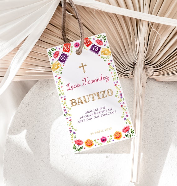 Mi bautizo spanish favor tag, gracias tags bautizo en espanol gift tag, mexican baptism favor tags in spanish, etiquetas para bautizo - C116 Il_570xn