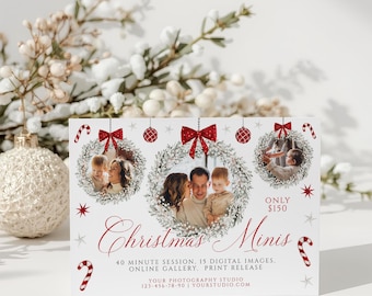 Modern christmas mini sessions template, announcement marketing christmas mini session for photographers, holiday mini session marketing