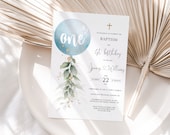 Baptism and 1st birthday invitation template, baptism and first birthday invite boy, baptism 1st birthday invitation, baby religious - C19 Il_170x135