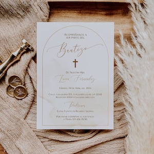 Mi bautizo invitation, bohemian christening invitations, bautizo invitations spanish, invitación bautizo, boho baptism invitation in spanish