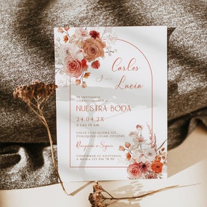 Invitaciones para boda digital espanol, bohemian spanish wedding invitations, nuestra boda spanish wedding invitaciones para imprimir -C235