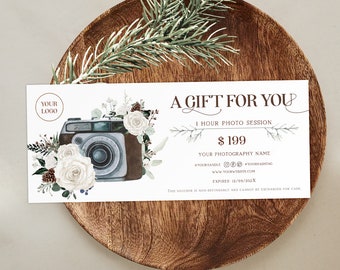 Editable Winter Photography Gift Certificate Template