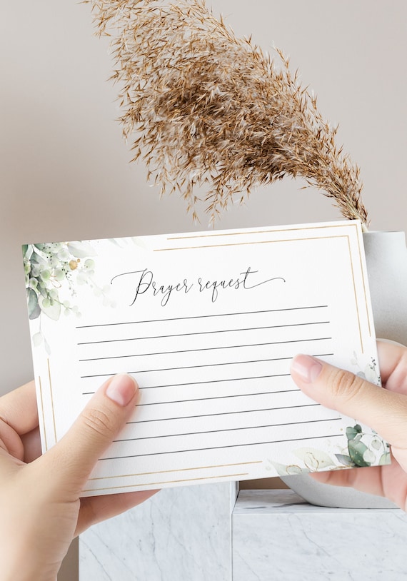 Blank prayer request cards printable, planner church prayer requests