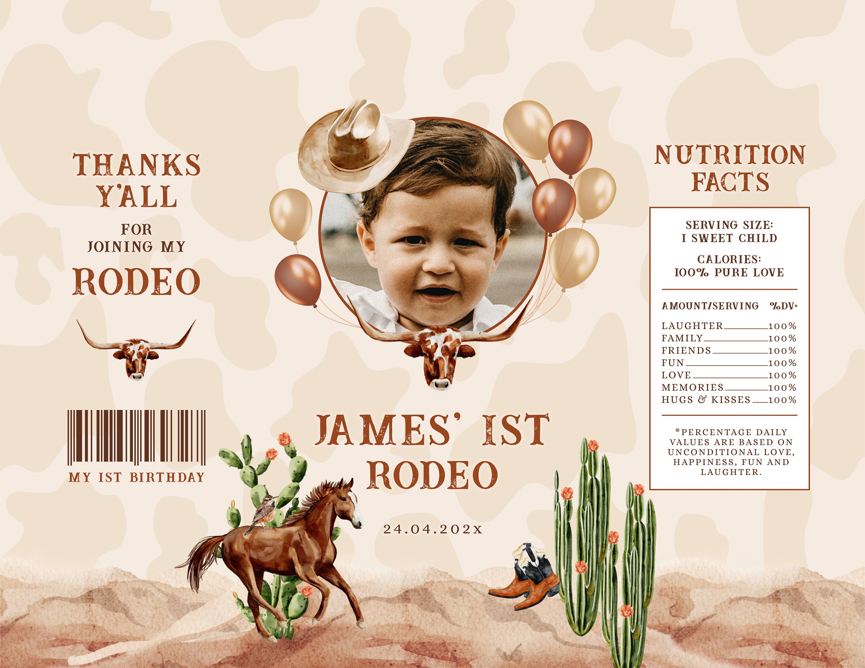 My First Rodeo Chip Bag Printable My 1st Rodeo Chip Bag Wrapper Cowboy Birthday Treat - Etsy