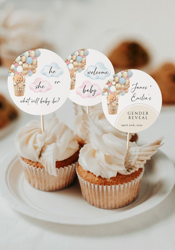 Gender Reveal Cupcake Toppers - Cian's Cupcake Toppers