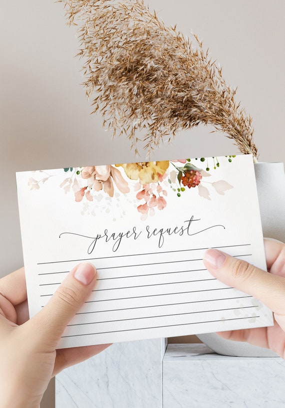 Prayer Request Cards Printable Prayer Note Card Template - Etsy