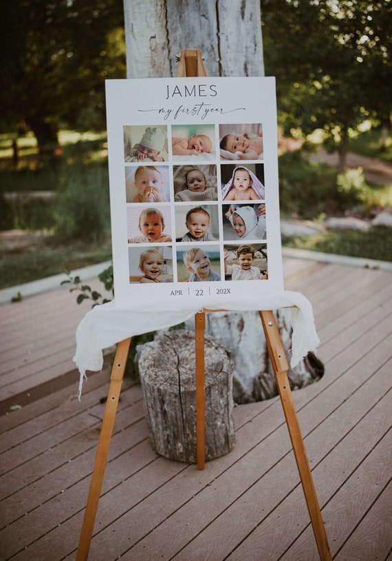 First Year Milestone Photo Board - My First Year Picture Frame, One