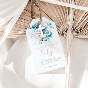 Mi bautizo thank you tags spanish, gracias tags bautizo en espanol gift tag, baptism favor tag in spanish, etiquetas para bautizo -C209