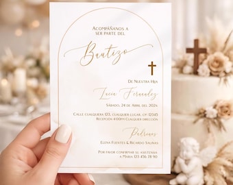 Bohemian christening invitations, bautizo invitations spanish, mi bautizo invitation, invitación bautizo, boho baptism invitation in spanish