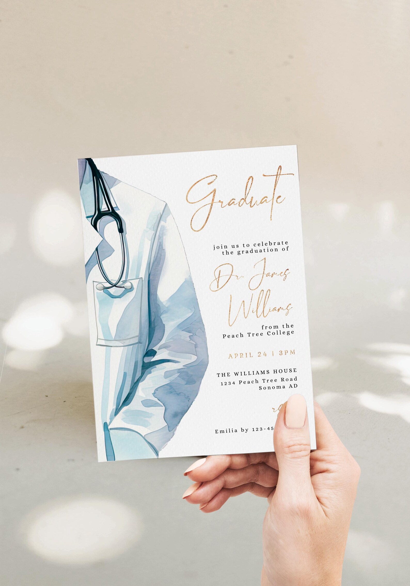 Modern Medical College Graduation Invite Template, Medical Graduation ...