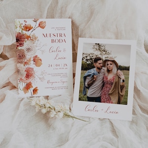 Nuestra boda spanish wedding invitaciones para imprimir, invitaciones para boda digital espanol, bohemian spanish wedding invitations - C241