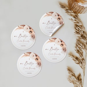 Mi bautizo favor tags labels, gracias tags bautizo, christening thank you tag, baptism tag in spanish, spanish baptism stickers for boy-C164