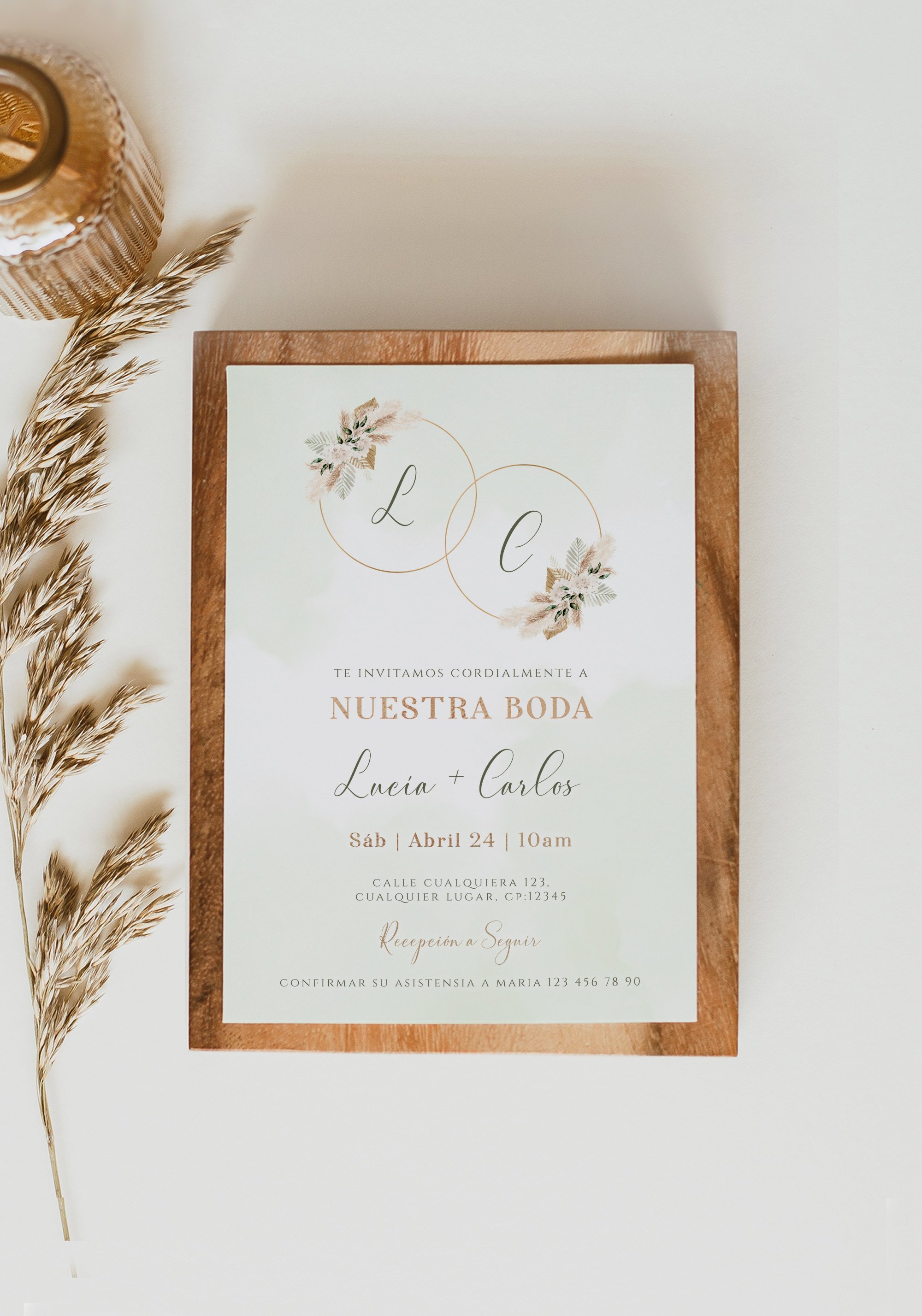 Bohemian Spanish Wedding Invitations, Invitaciones Para Boda Digital  Espanol, Nuestra Boda Spanish Wedding Invitaciones Para Imprimir - C239 -  Etsy, image size:2000x2855