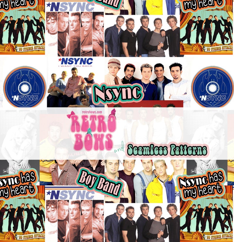 Download Nsync Seamless Digital Pattern 90s Band Drawing Illustration Art Collectibles Seasonalliving Com