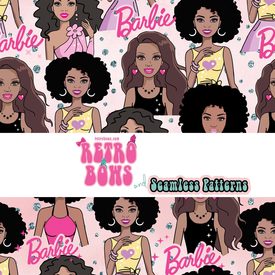 Barbie Seamless Digital Pattern Etsy