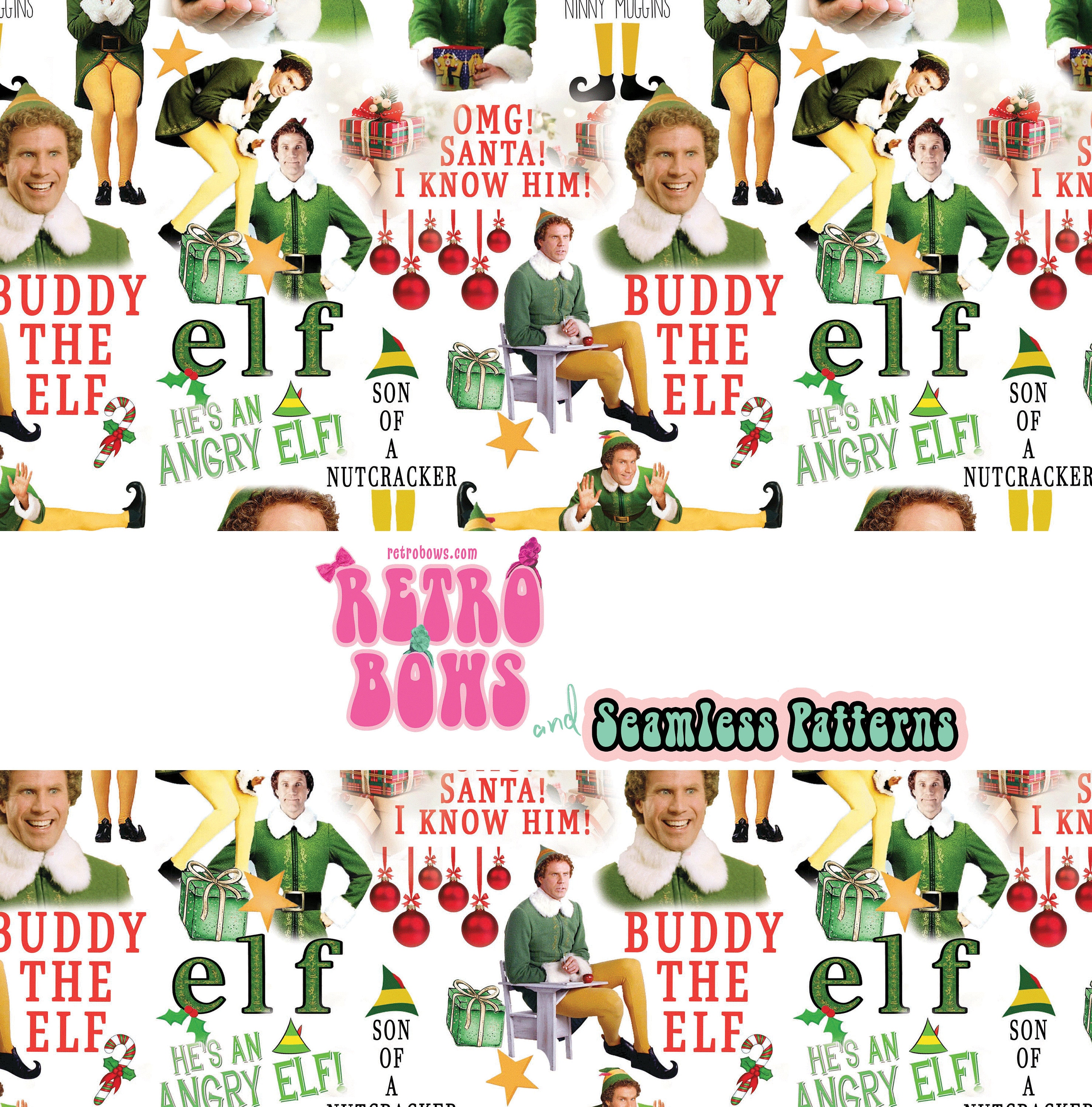 Buddy the Elf Pattern Seamless Digital Design Etsy