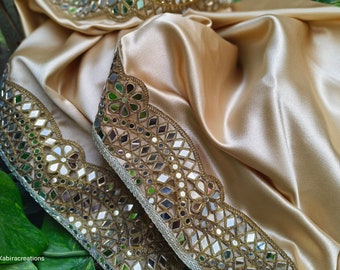 Afghan Desmal Engagement Nikkah Shirni Aina Mosaf Champagne gold with mirror border, Desmal, Afghan wedding, shirnikhori