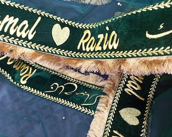 Spezialanfertigung Zari Nikah Mubarak Hochzeit Dupatta: Schrift Bordüre