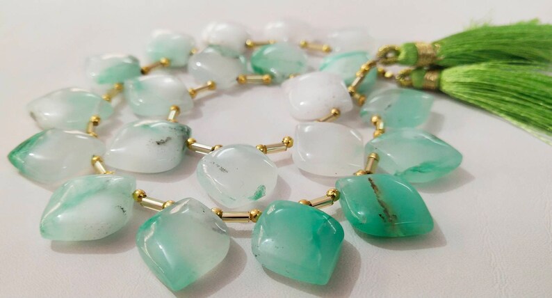 16\u00d718 MM Approx Suitable to make jewellery 21 pieces 100/% natural smooth CHRYSOPRASE rhombus diamond Kite shape beads