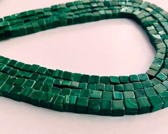 4-5 mm stone, 8'' strand 100% natural stone Plain Polished Emerald Heishi square Beads Suitable to make necklace