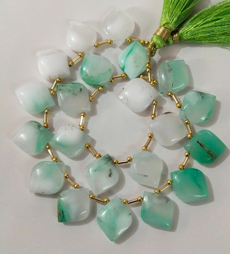 16\u00d718 MM Approx Suitable to make jewellery 21 pieces 100/% natural smooth CHRYSOPRASE rhombus diamond Kite shape beads