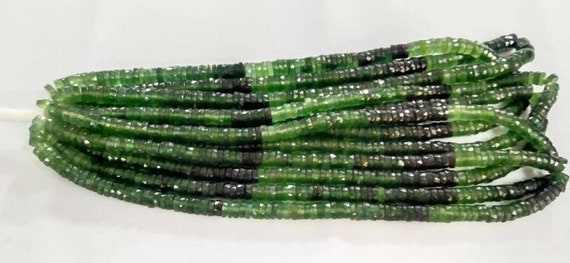 Heishi Tyre Shape Suitable to make Jewelry 100% natural stone Serpentine Faceted tyre Beads 6-7 mm stone, 8'' strand Faceted Stone