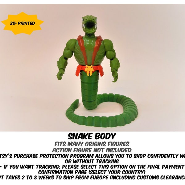 Snake Body for origins Snake Men (figure not included) / King Hiss / Masters of the Universe / MOTU / He-Man / 3D-printed / Origins
