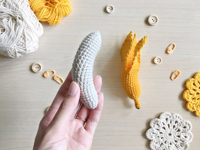 Crochet banana toy Educational play food Ready to ship Etsy