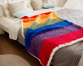 Flag Hand Knitted Blankets Pride LGBT