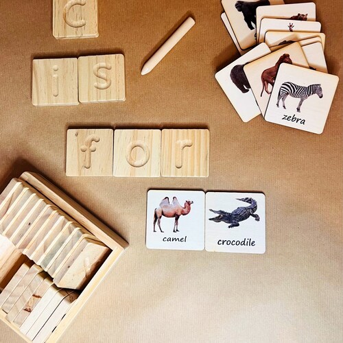 Wooden ASL Sign Language Alphabet and Set Based in Montessori Etsy