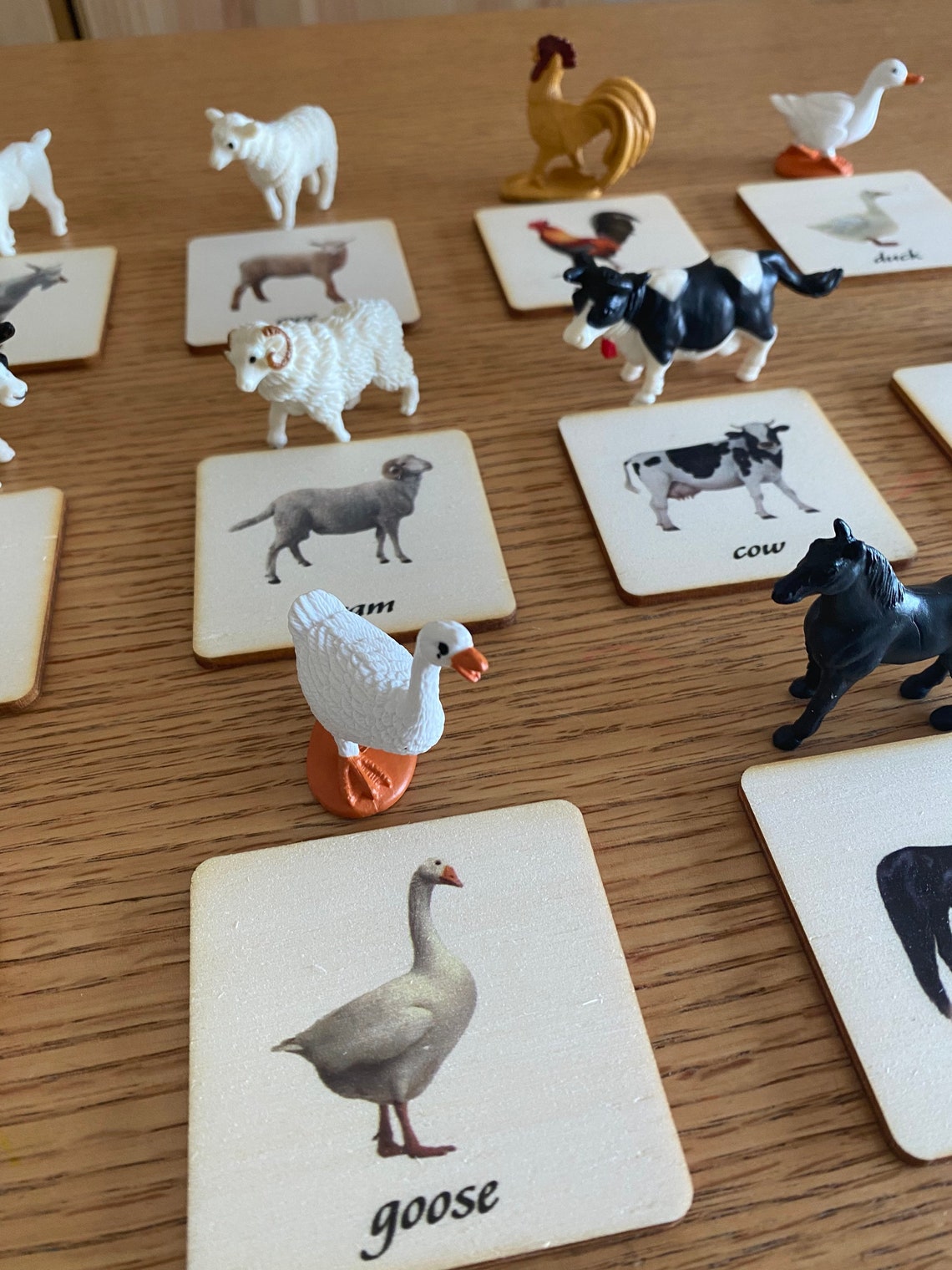 Montessori Farm Animal Matching Cards, Homeschool Learning Toys - Etsy