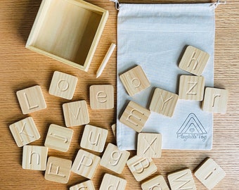 Wooden Alphabet Tracing Cards, Montessori Educational Toy