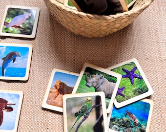 Wooden Animal Picture Matching Game - Montessori Learning Toy