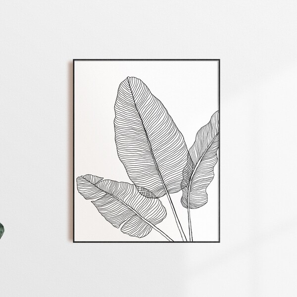 Banana Leaf Print Etsy